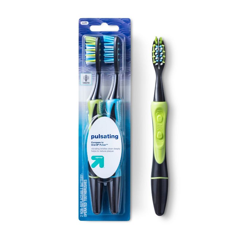 Pulsating Powered Toothbrush 2pk - up &#38; up&#8482;, 1 of 9
