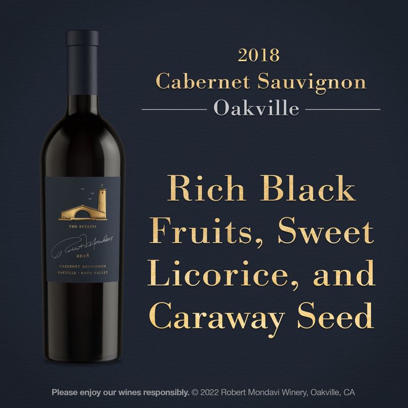 Robert Mondavi Reserve Cabernet Sauvignon Red Wine - 750ml Bottle, 4 of 12