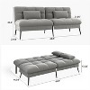 Convertible Futon Sofa Bed, Gray - 3 of 3