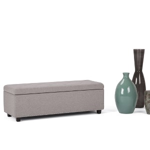 NicBex 47.6" Storage Bench Rectangle Ottoman with Storage Linen Nail Head Trim Bench for Bedroom, Entryway - 1 of 4