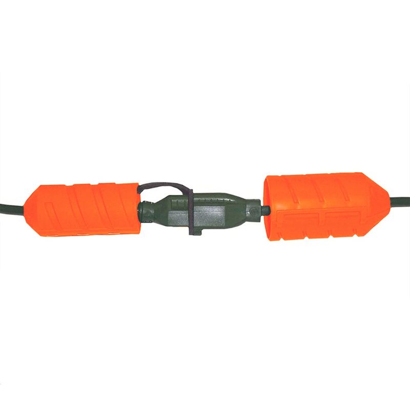 Farm Innovators FI-CC-1 Cord Connect Water Resistant Electrical Power Extension Cord Plug In Connection Protector Seal with Watertight Gasket, Orange, 3 of 7