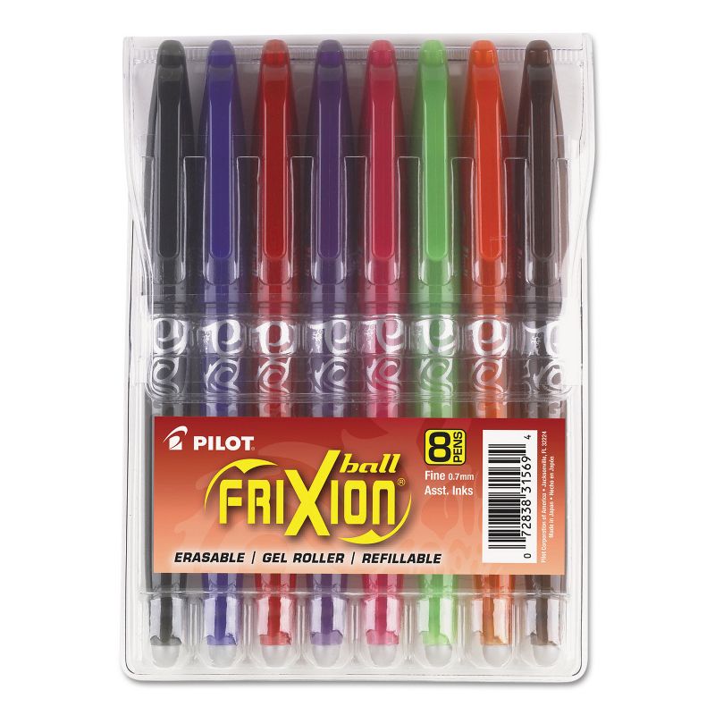 Pilot FriXion Ball Erasable Gel Ink Stick Pen Assorted Ink 0.7mm 8/Pack 31569, 1 of 5