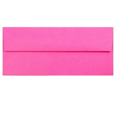 JAM Paper #10 Business Envelopes 4 1/8" x 9 1/2" Ultra Fuchsia Pink 100/Pack (15847d)