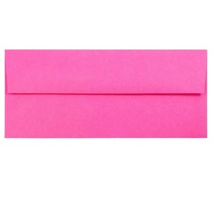 JAM Paper #10 Business Envelopes 4 1/8" x 9 1/2" Ultra Fuchsia Pink 100/Pack (15847d) - 1 of 2
