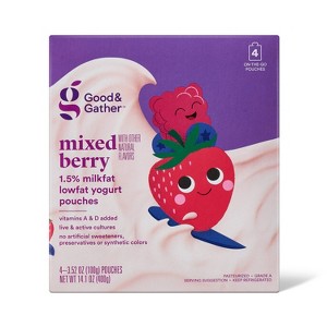Lowfat Kids' Yogurt - 4ct/3.5oz Pouches - Good & Gather™ - 1 of 4