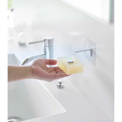 White Stainless Steel Adhesive Magnetic Soap Holder
