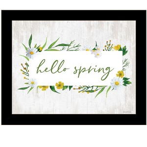 HomeRoots Hello Spring Black Framed Print Wall Art - 1 of 3