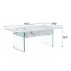 FONTOI Multifunctional Lift Top Coffee Tables with Marble Pattern&Glass Legs&Non-Slip Feet for Living Room Bedroom Office, White , 23.6"*16.3"*43.4" - 3 of 4