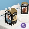 Big Dot of Happiness 40th Birthday Photo Holder Centerpieces, 4x6 Picture Display Box, Black & Gold Table Decoration for Adult Birthday Decor, 8 Count - 2 of 4