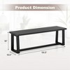 Costway 56.5"L Large Wood Dining Bench with Metal Frame Adjustable Footpads for Kitchen Black/Coffee - image 3 of 4