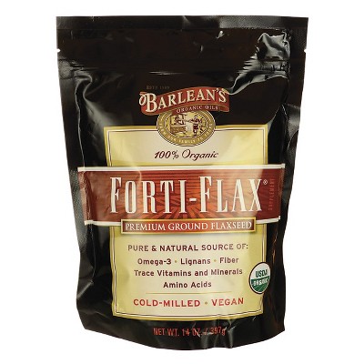 Barlean's Organic Forti-Flax Premium Ground Flaxseed 14oz Package.