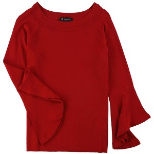 I.N.C International Concepts Womens Ruffled Sleeve Knit Sweater, Red, Medium - 1 of 1
