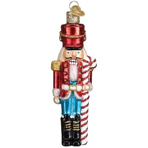 Old World Christmas Glass Blown Ornament, Peppermint Nutcracker - 1 of 3