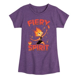 Girls' - Elemental - Ember Fiery Spirit Fitted Short Sleeve Graphic T-Shirt - 1 of 4