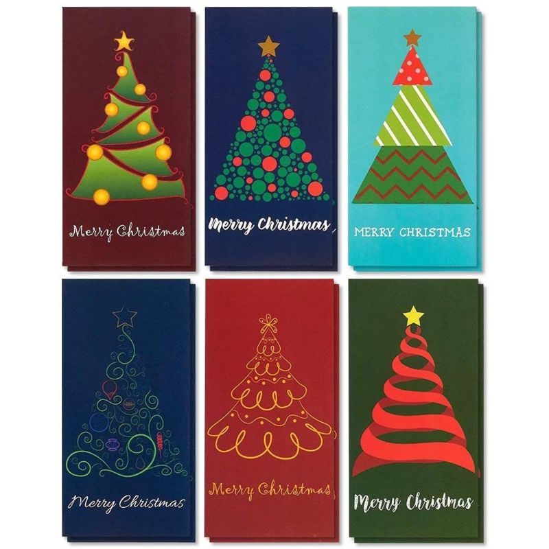 Best Paper Greetings 36 Pack Merry Christmas Money Cards with Envelopes in 6 Assorted Festive Designs (4 x 7 In), 1 of 8