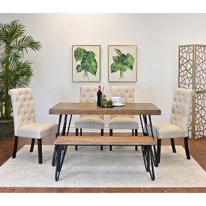 6-Piece Dining Set with 4 Chairs and Bench - 1 of 4
