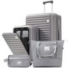 YONWAY 4-Piece Luggage Set ,20in Carry-On(Front opening panel design),28in Checked Suitcase,Duffel Bag ,Wet-Dry Toiletry Bag,Back to School - 2 of 4