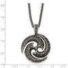 Black Bow Jewelry Antiqued & Textured Indigenous Circle Stainless Steel Necklace, 22 Inch - 2 of 4
