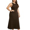 Agnes Orinda Women's Plus Size Knit Crewneck Sleeveless Casual Midi Sweater Dresses - 2 of 4