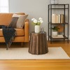 Royal Hampton 19" Round Aluminum Side End Table with Hammered Design - 4 of 4
