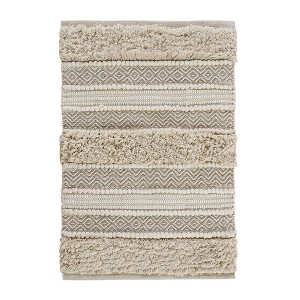 JUJABU Boho Woven Stripe Bath Rug with Non-Slip Backing – 20"x32" - 1 of 4