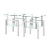Syemin Glass End Tables, 2PCS Double Tier Large Side Table with Tempered Glass Top for Living Room Decoration, Clear, 17.72"*17.72"*20.5" - 3 of 4