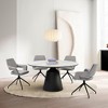 Armen Living,Swivel Upholstered Dining Chair in Gray Fabric with Black Metal Legs - Set of 2 - 3 of 4