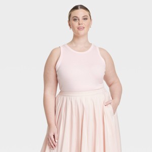 Women's Slim Fit Ribbed Tank Top - A New Day™ - 1 of 3