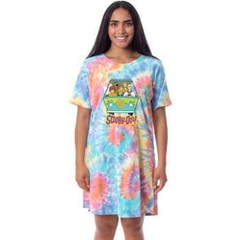 Scooby-Doo Womens' The Gang Mystery Machine Nightgown Sleep Pajama Shirt Multicolored