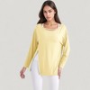 Anna-Kaci Active Women's Long Sleeve Pullover Top with Cutout Scoop Neck and Side Slit Hem - 3 of 4