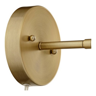 Elegant Carla Brushed Brass Adjustable Plug-In Wall Lamp