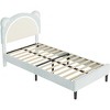 Kids Bed Frame, Upholstered Platform with Adjustable Headboard & LED, Wooden Slats, No Box Spring - 2 of 4