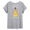Women's - Disney Princess - Princess Belle Oversized Graphic T-Shirt - 2 of 4
