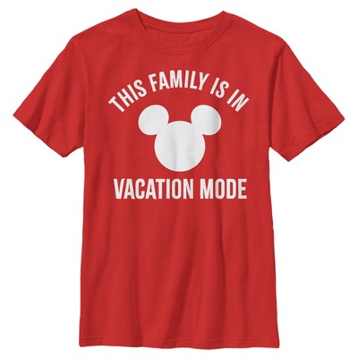 Boy's Mickey & Friends This Family Is In Vacation Mode T-shirt - Red ...