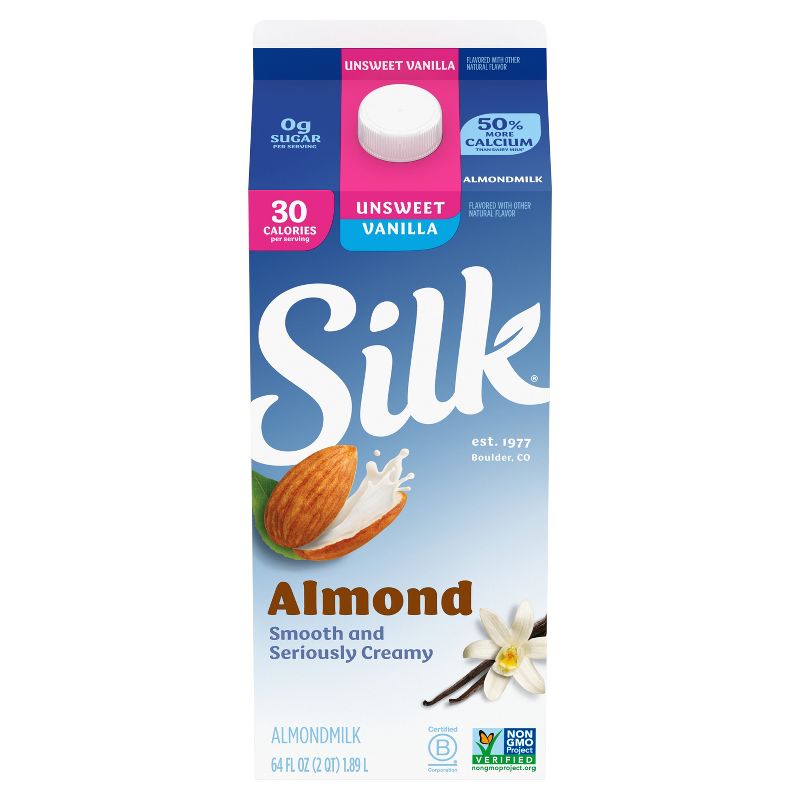 Silk Unsweetened Vanilla Almond Milk - 0.5gal, 2 of 10
