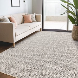 8x10 Living Room Rug Machine Washable Print Braided Large Area Rug Farmhouse Solid Carpet Non-Slip Non-Shedding Thin Indoor Floor Carpet for Office - 1 of 4