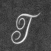 Avanti  Granite with Silver Script Monogram Bath Towel Letter   T - 2 of 3