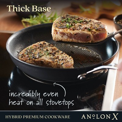 Anolon X Hybrid Nonstick Stainless Steel Frying Pan Set, 2 Piece