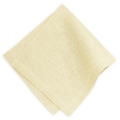 Ivory Gold Linen Napkin Set of Four with Mitered Hem