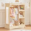 Arceso Kids Dress Up Storage with Flower Mirror, Pink Open Wardrobe & Costume Organizer for Bedroom and Playroom - 2 of 4