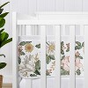 Sweet Jojo Designs + BreathableBaby Breathable Mesh Crib Liner Girl Vintage Floral Pink Green and Yellow - 4 of 4