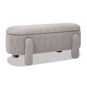 NicBex Modern 49" Storage Bench Oval Accent Stools with Boucle Fabric and Wood Frame for Bedroom and Entryway - 1 of 4