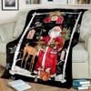 Lomsoe Vintage Santa Claus and Reindeer Print Flannel Blanket - All Seasons Soft Cozy Warm Throw Blanket for Bed, Napping, Camping, Travel, Office - 3 of 4
