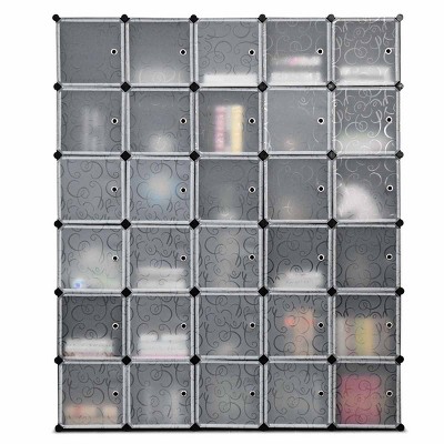 Tangkula 30 Cube Clothes Organizer Storage Cubes Portable Wardrobe Bedroom Storage Cubby