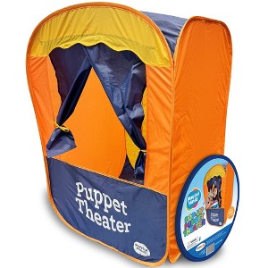 Playful Minds: Pop-Up Puppet Theater - Orange & Blue - 41" Portable Toy - 1 of 4