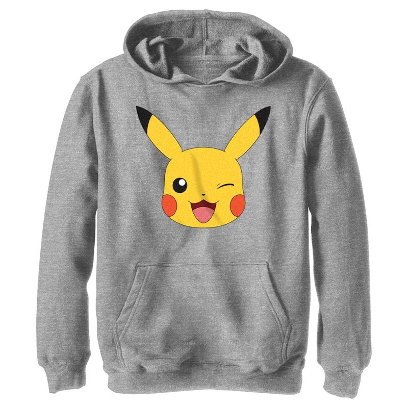 Boy's Pokemon Pikachu Wink Face Pull Over Hoodie, 1 of 5