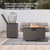 BDELITE Rectangle Outdoor Fire Pit Table with 40,000 BTU Output with Windshield, Glass Stones, Waterproof Cover-31.5*19.7*19.3 Inch, Brown - 4 of 4
