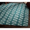 HomeStock Outdoor Washable Doral Aqua & Green 5' X7', Machine Woven with Printed Designs, Coastal Rug - 3 of 4
