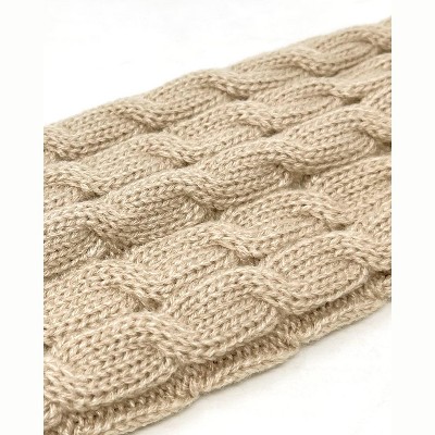 Wrapables Women's Cable Knit Leg Warmers, Khaki - image 3