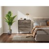 Dresser with 3 Drawers - Wooden Chest of Drawer for Bedroom, Tall Nightstand Side Table, Grey Oak Storage Drawer Cabinet for Living Room,Home Office - 4 of 4